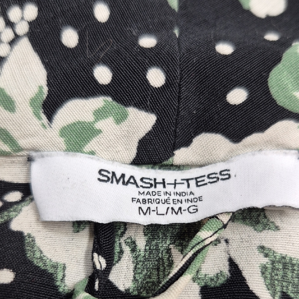 Smash + Tess Floral Medium Large Black Cream Green Duster Robe - Picture 8 of 12